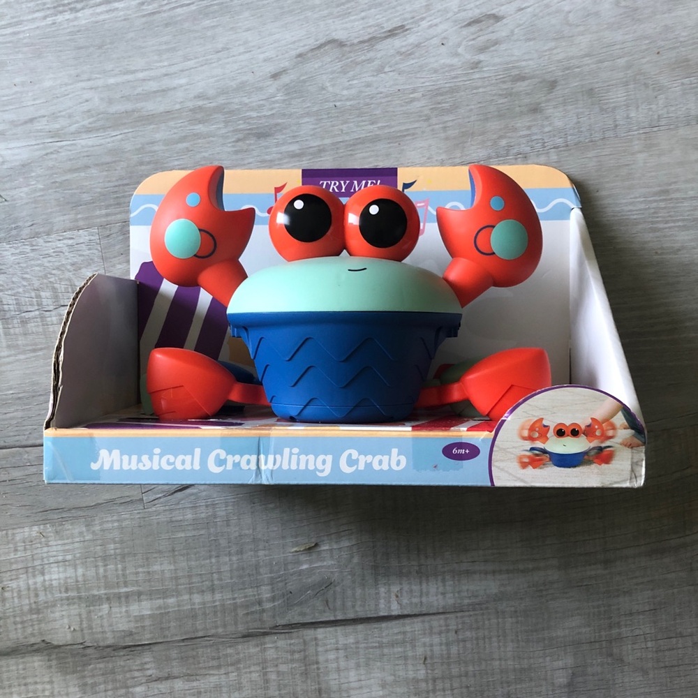 Musical Crawling Crab Toy - Orange & Blue